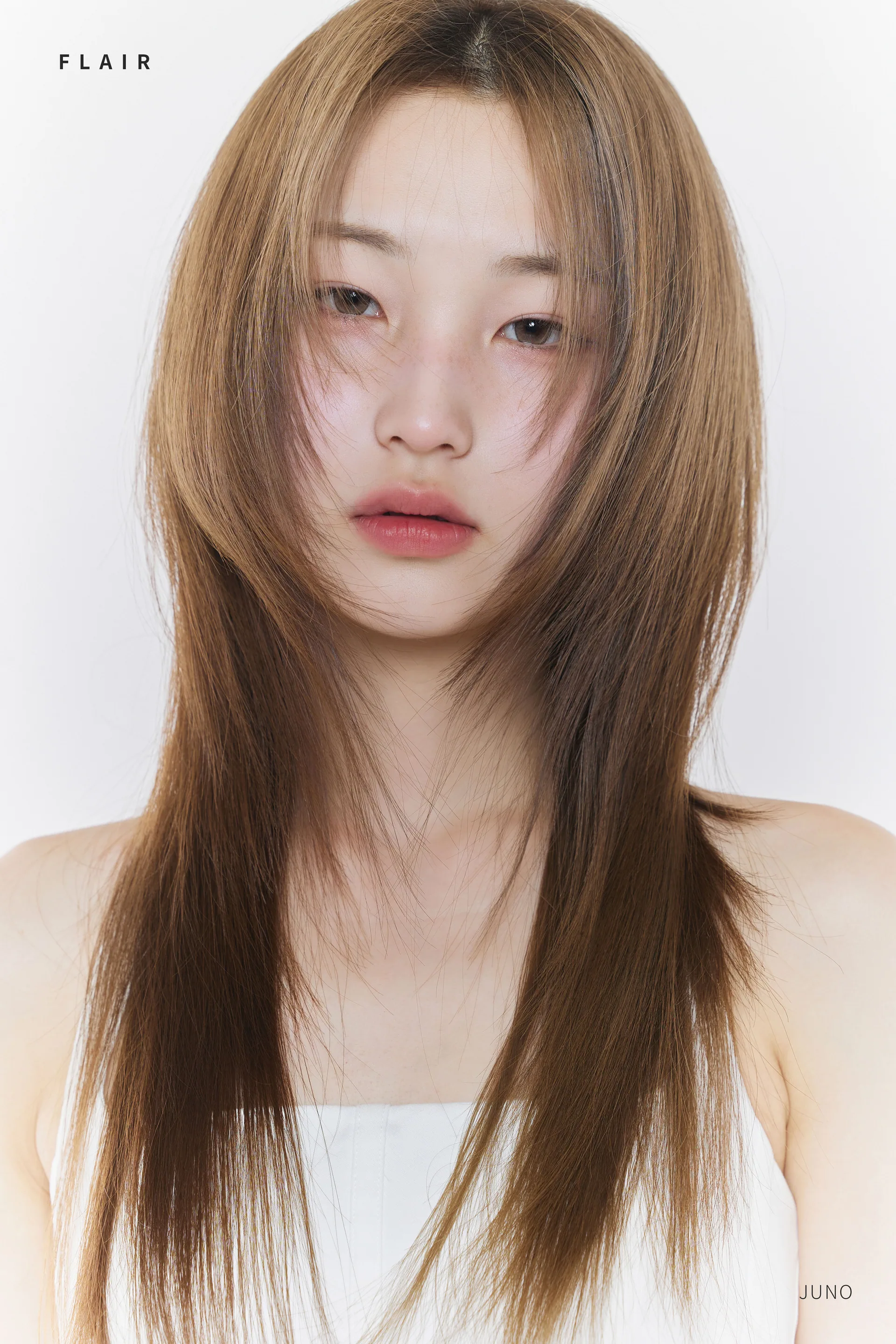 Juno editorial FLAIR — long ash brown
